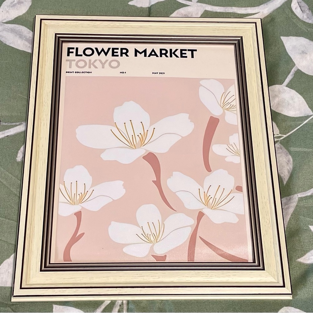 Floral Market Tokyo Art Print in Frame